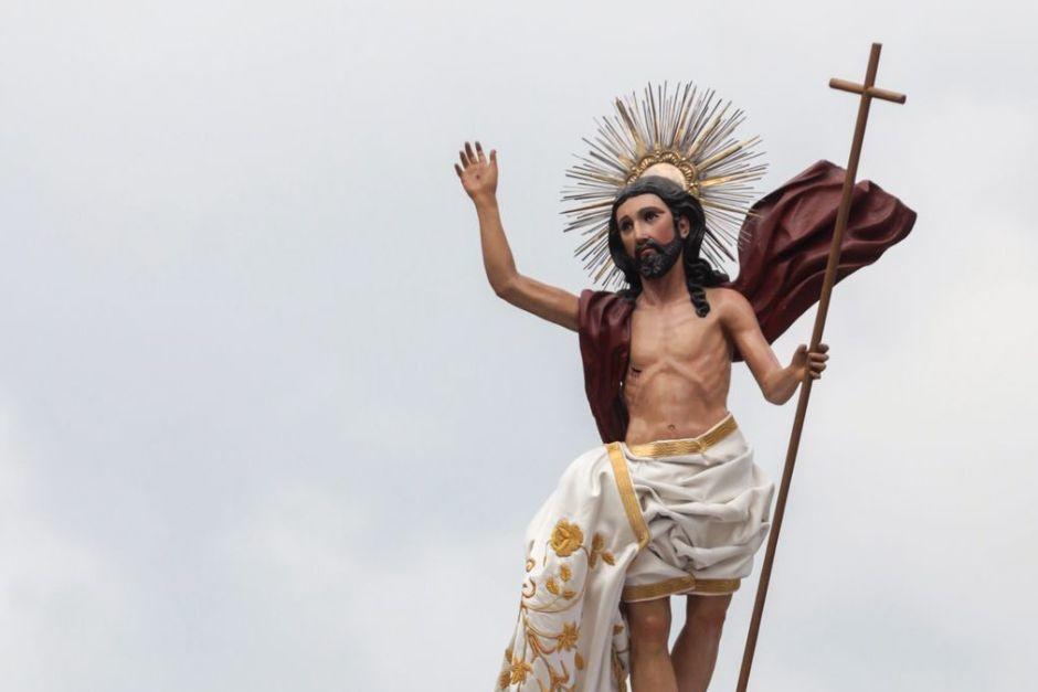 La consagrada imagen de Jesús Resucitado de La Merced salio a las calles a vivir el inicio de la Pascua. (Foto: Óscar Rivas/SOY502)