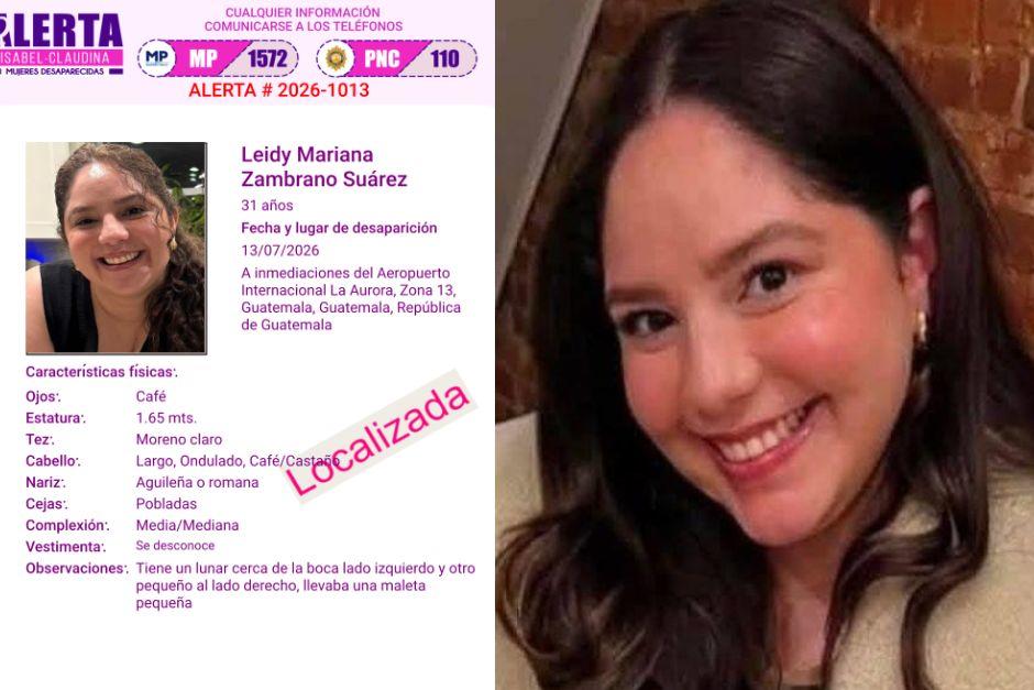 La mujer fue localizada tras haber sido reportada como desaparecida. (Foto vía: RRSS)