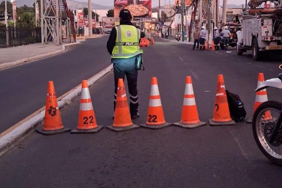 Se mantiene activo desvíos viales por distintas actividades este domingo. (Foto vía: PMT, Villa Nueva)