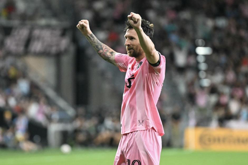El astro argentino se lució en la goleada de las garzas. (Foto: AFP) 