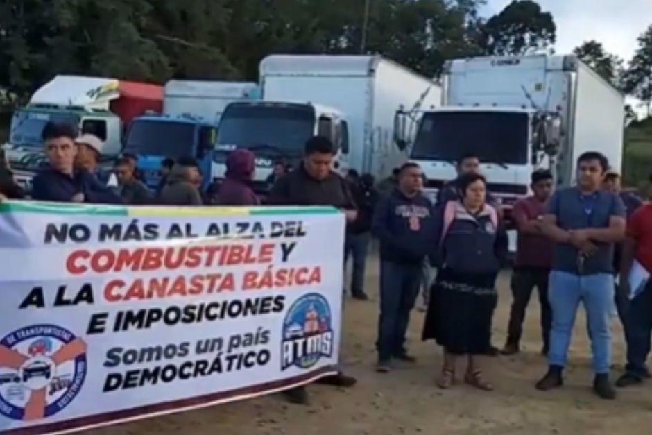 Un bloqueo se tiene previsto para este lunes 31 de agosto en Sololá. (Foto vía: captura de video)