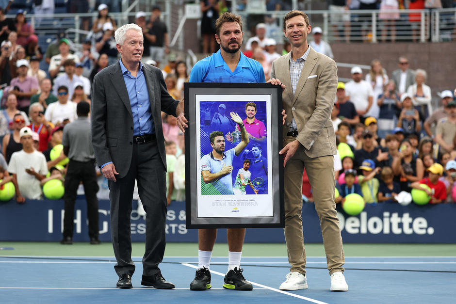 El suizo fue homenajeado tras su último partido en la Gran Manzana. (Foto: AFP) 