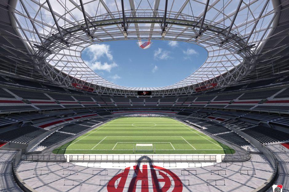 Además del aforo ampliado, la gran novedad será la implementación de un techo en todo el recinto. (Foto: River)