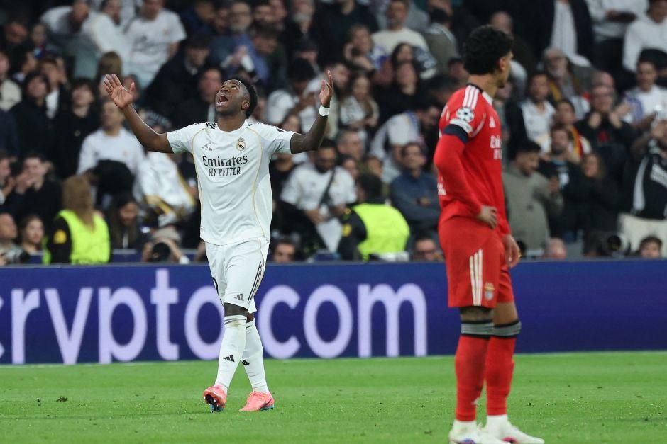 Vinicius Junior anotó el segundo gol de los merengues y selló el boleto a octavos de final de la Champions. (Foto: AFP)