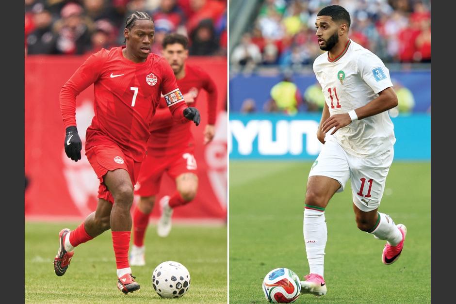 Canadienses y marroquíes se vieron las caras en la fase de grupos de Catar 2022, partido que terminó en manos de los africanos por 2-1. (Foto: AFP)