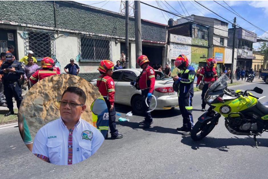 Desconocidos intentaron asaltar al alcalde de Churrancho en la calzada Aguilar Batres, lo que originó un intercambio de disparos. (Foto: CBM/Soy502)