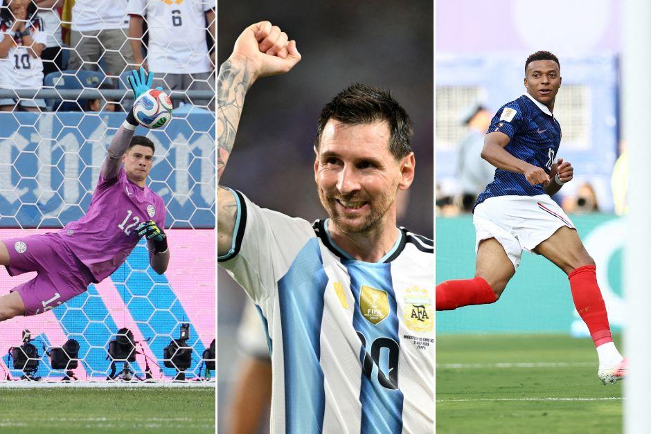 Orlando Gil, Messi y Mbappé fueron elegidos por la plataforma Sofascore tras una gran fase de 16avos de final. (Fotos: AFP)