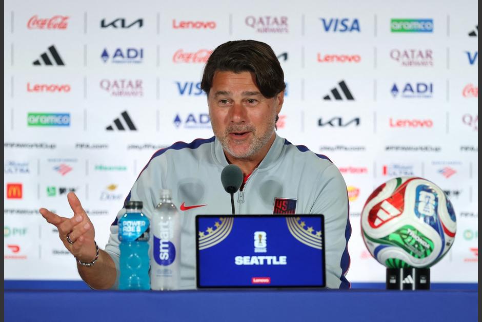 Mauricio Pochettino en conferencia de prensa, previo al duelo entre Estados Unidos y Bélgica. (Foto: AFP)