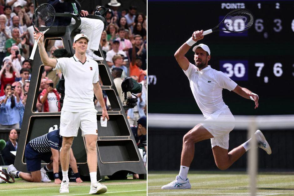 El italiano y el serbio festejaron la clasificación para seguir vivos en Wimbledon. (Foto: AFP)
