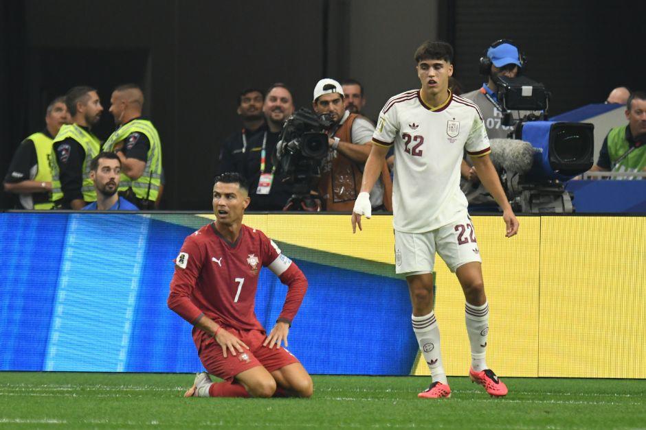 Cristiano Ronaldo no pudo hacerle daño a los españoles y se fue sin poder anotar. (Foto: Rudy Martínez)