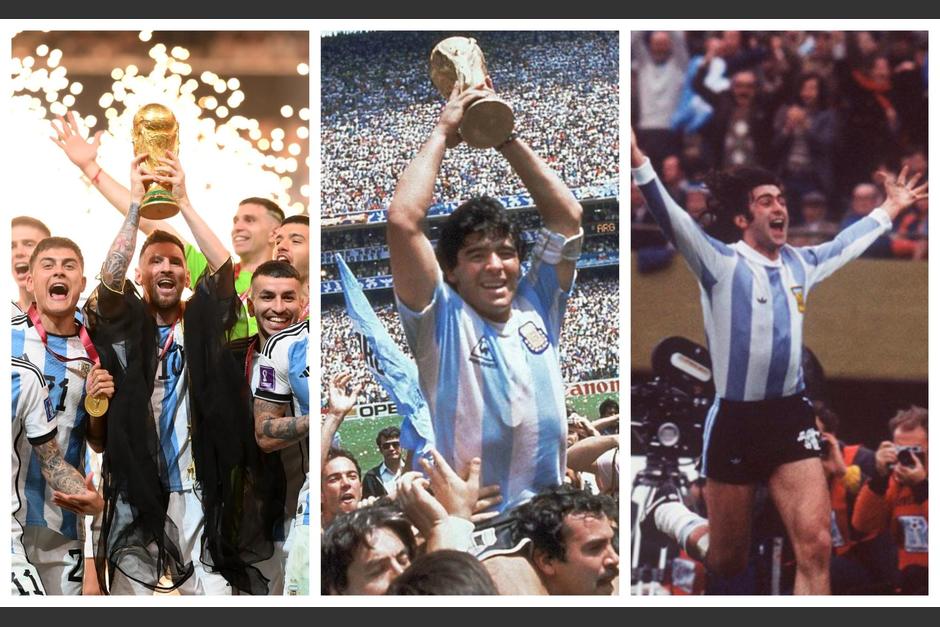 La selección de Argentina ha conquistado tres Mundiales en toda su historia. (Foto: Agencias)