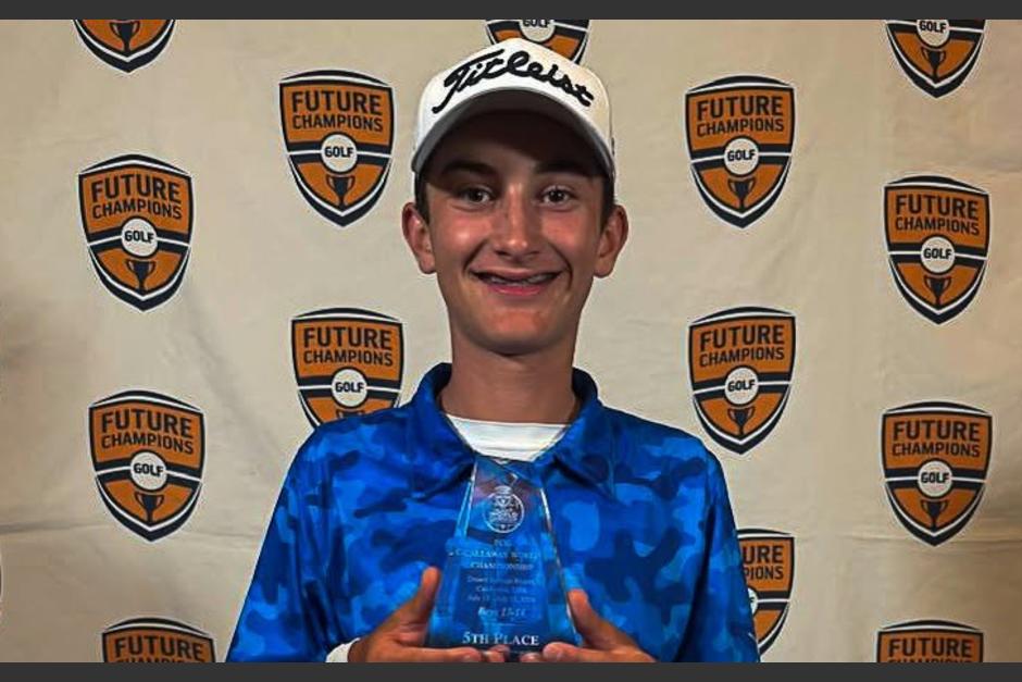 Cristian Castillo fue el mejor jugador ubicado de la delegación guatemalteca en el FCG Callaway World Championship, al finalizar en el quinto puesto de la división de 13 a 14 años. (Foto: Asogolf)