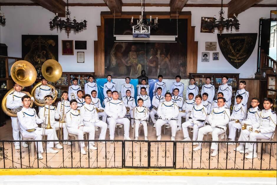 Todo está listo para el concierto de gala del Colegio para Varones San Sebastián que se realizará este domingo, en el Teatro Abril. (Foto: Cortesía Banda Marcial) 