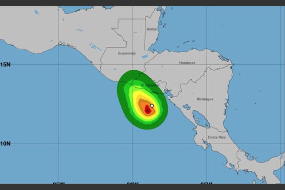 La depresión sigue con dirección a El Salvador. (Foto: Conred)
