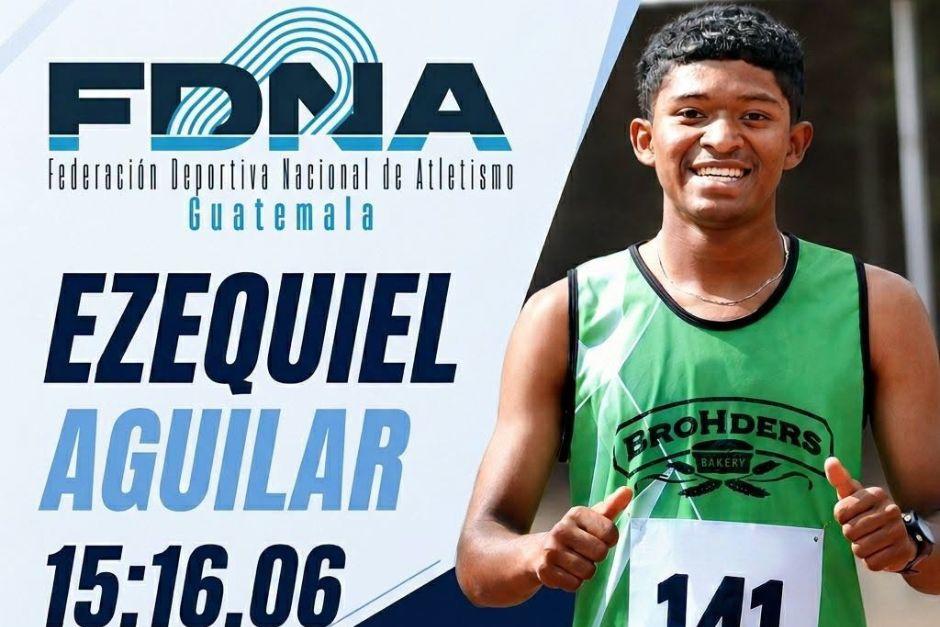 El joven guatemalteco finalizó en primer lugar en el Campeonato Iberoamericano U20. (Foto: Federación de Atletismo de Guatemala)