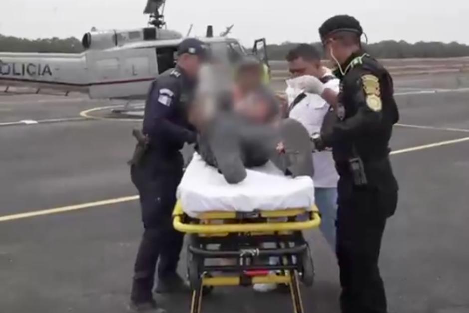 La víctima del secuestro fue trasladada vía aérea para que médicos de la Ciudad pudieran atenderlo. (Foto: PNC)