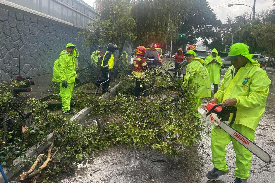 Bomberos atendieron a tripulantes de un vehículo particular. (Foto: Municipalidad de Guatemala)
