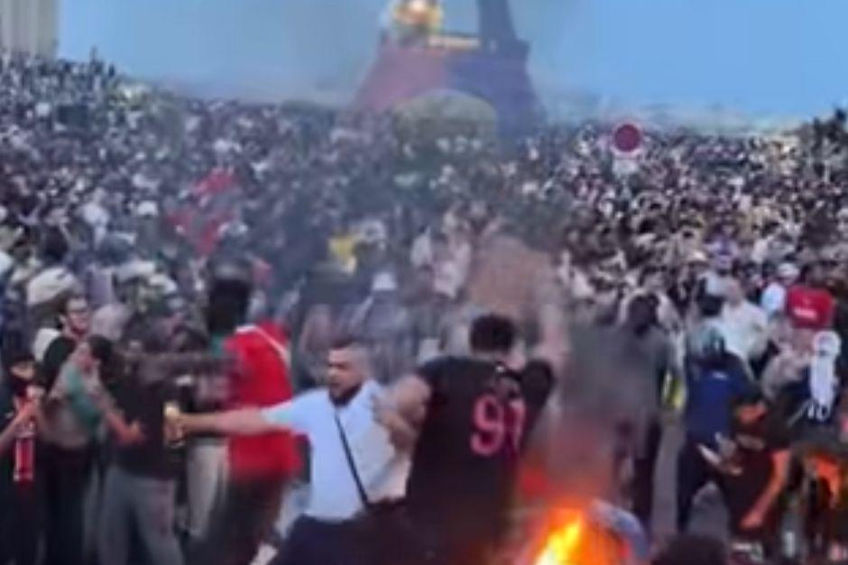 Disturbios se registran en Francia durante festejos de aficionados (Foto: captura de video)