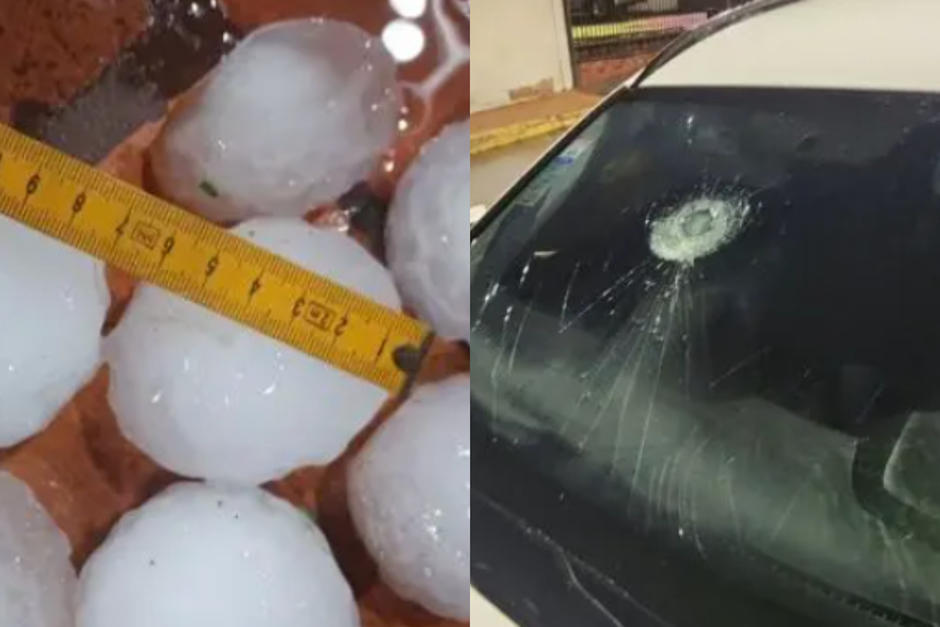 Una tormenta granizo azotó Asunción, Uruguay. (Fotos: Redes Sociales)