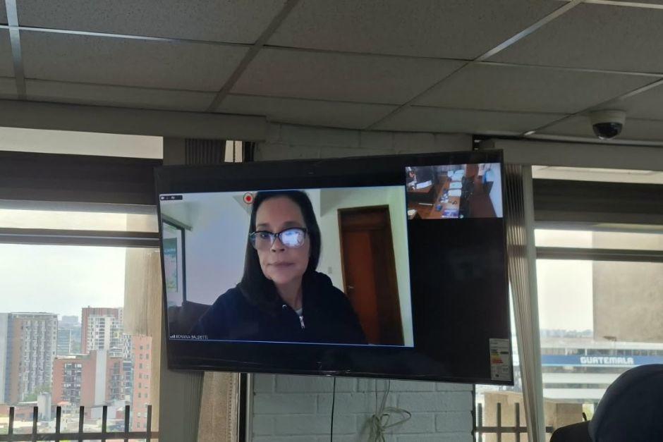 Imagen del juicio de extinción de dominio contra la exvicepresidente Roxana Baldetti. (Foto: Cortesía/Soy502)