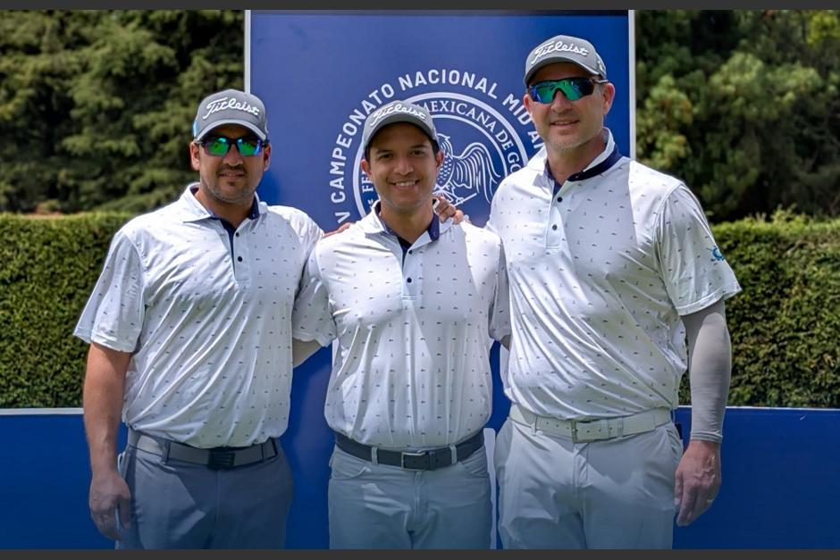 El equipo guatemalteco, integrado por Antonio Ruest, Diego Ruiz, y Pablo Hernández, competirá en la división mid amateur, en el Abierto colombiano de golf. (Foto: Asogolf)