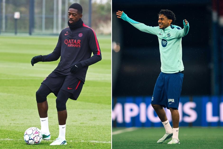 Dembelé y Lamine Yamal volverán a verse la caras en un duelo que podría marcar el Balón de Oro. (Fotos: PSG y FCB)
