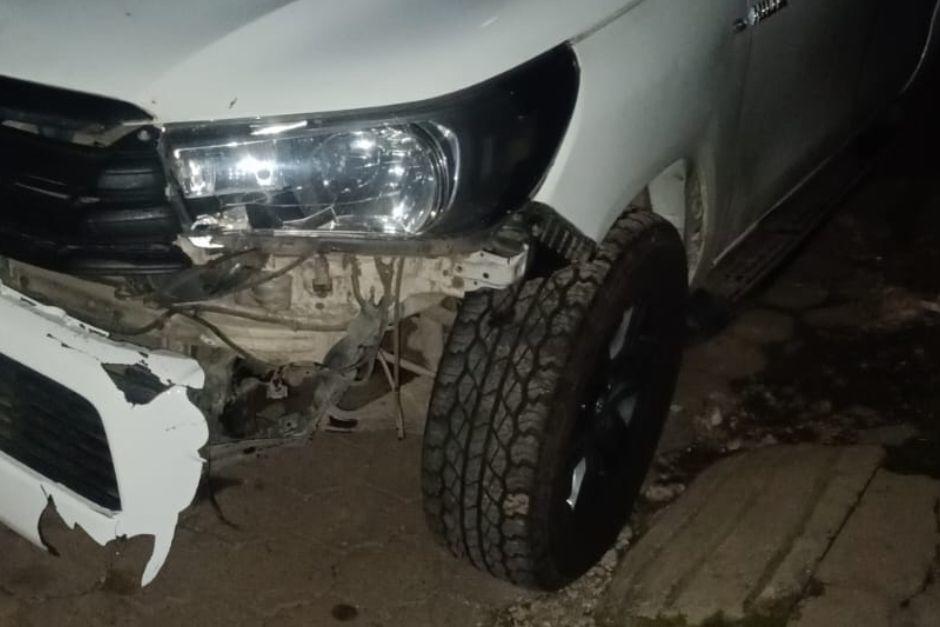 El vehículo arrolló de frente a las víctimas. (Foto vía: Policía Nacional Civil)