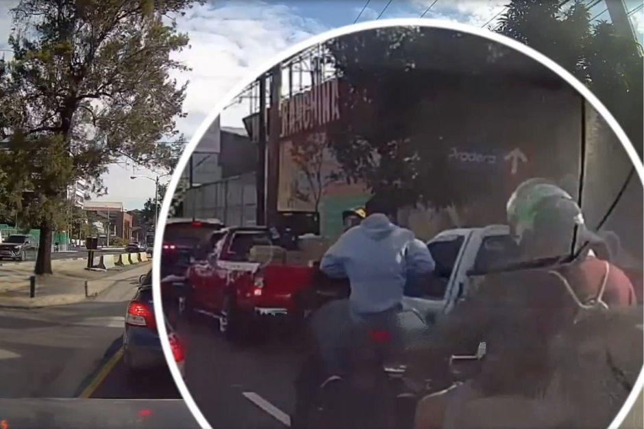 El asalto a mano armada quedó grabado desde otro vehículo. (Foto: Captura de video)