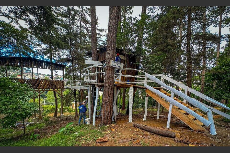 La casa del árbol es uno de los nuevos espacios habilitados en el Polideportivo José Carlos Raxón para el disfrute de las familias. (Foto: Mario Equité/Colaborador)