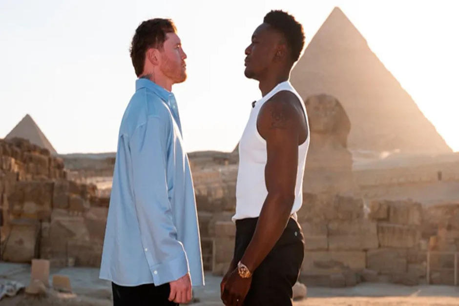 Canelo y Mbilli protagonizaron un llamativo careo en Egipto; Léster espera al vencedor. (Foto: redes sociales)