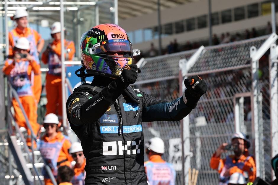 Norris festejando la pole en el circuito de la capital española. (Foto: AFP) 