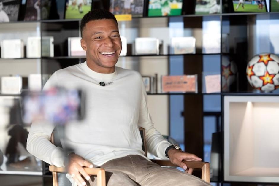 Mbappé, durante la entrevista. (Foto: AS)