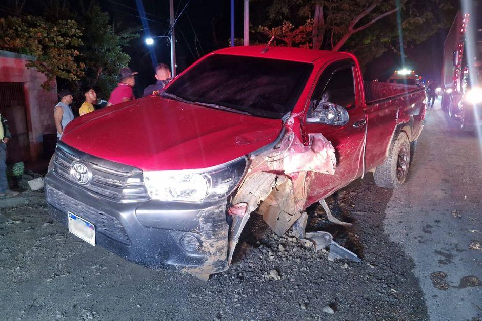 El conductor del vehículo robado chocó con una patrulla policial. (Foto: PNC)