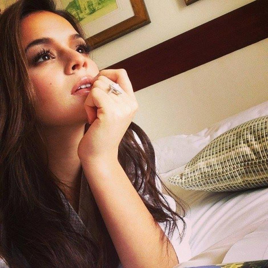 Marquezine, es la protagonista de la telenovela "Em família", que emite la cadena de televisión O' Globo en horario de máxima audiencia. Bruna acompañó a Neymar el pasado agosto en su presentación en el Barcelona. Foto Bruna Marquezine/Facebook