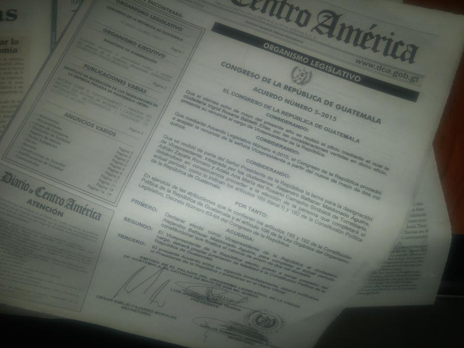 El documento fue publicado este viernes en el Diario Oficial. (Foto Soy502)