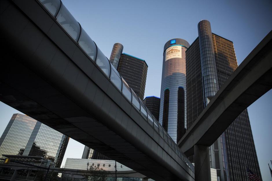 El Renaissance Center, sede central de General Motors en Detroit, Michigan. (AFP)