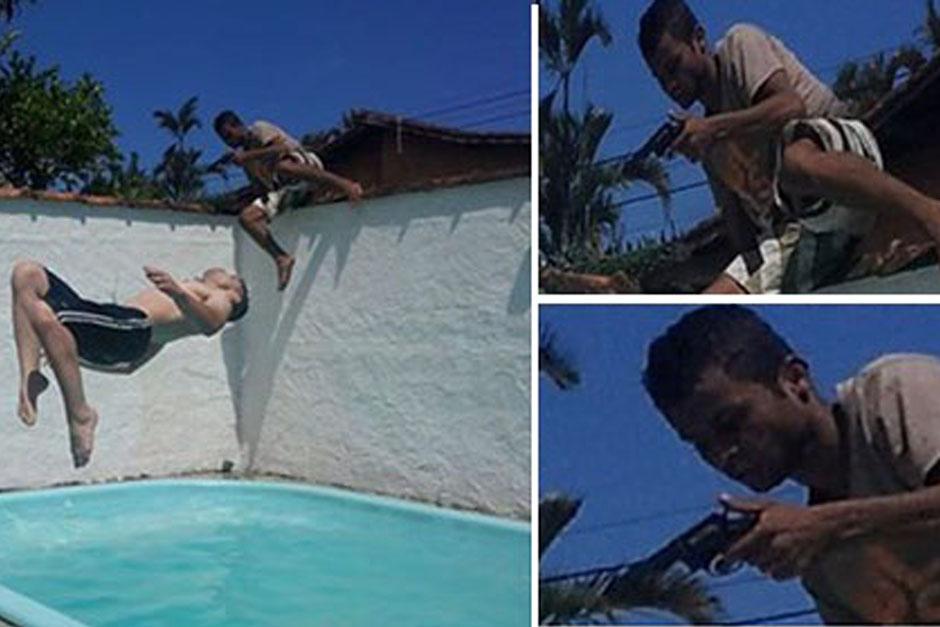 La fotografía ha dado vuelta al mundo a través de las redes sociales y en Brasil está siendo difundida por los medios de comunicación para encontrar al asaltante. (Foto: Facebook)