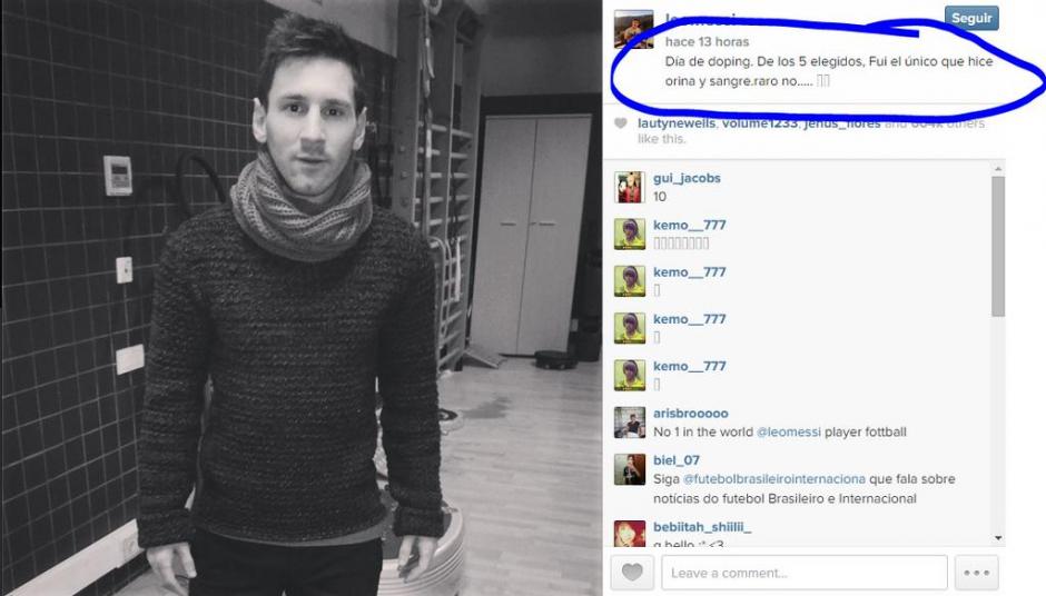 Lionel Messi molesto por doble control antidopaje.