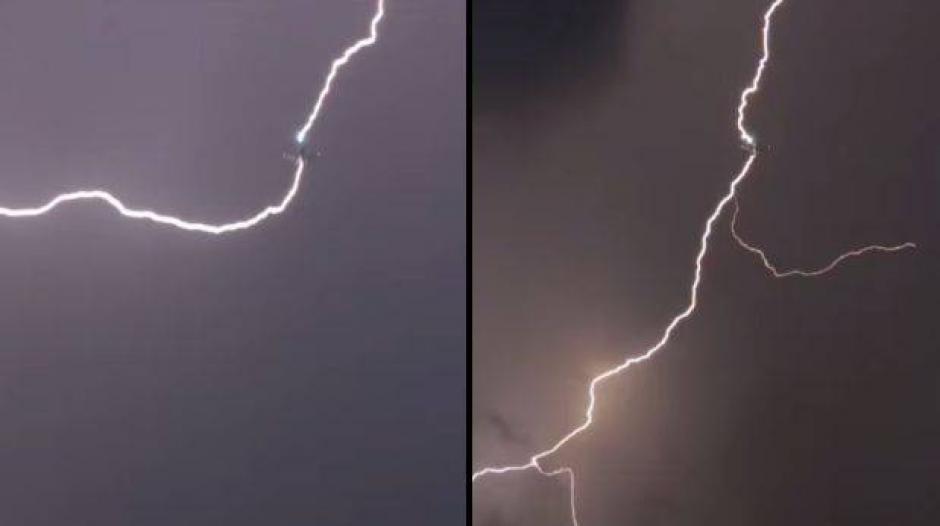 Tras ser impactados los aviones aterrizaron sin problemas. (Captura: YouTube)