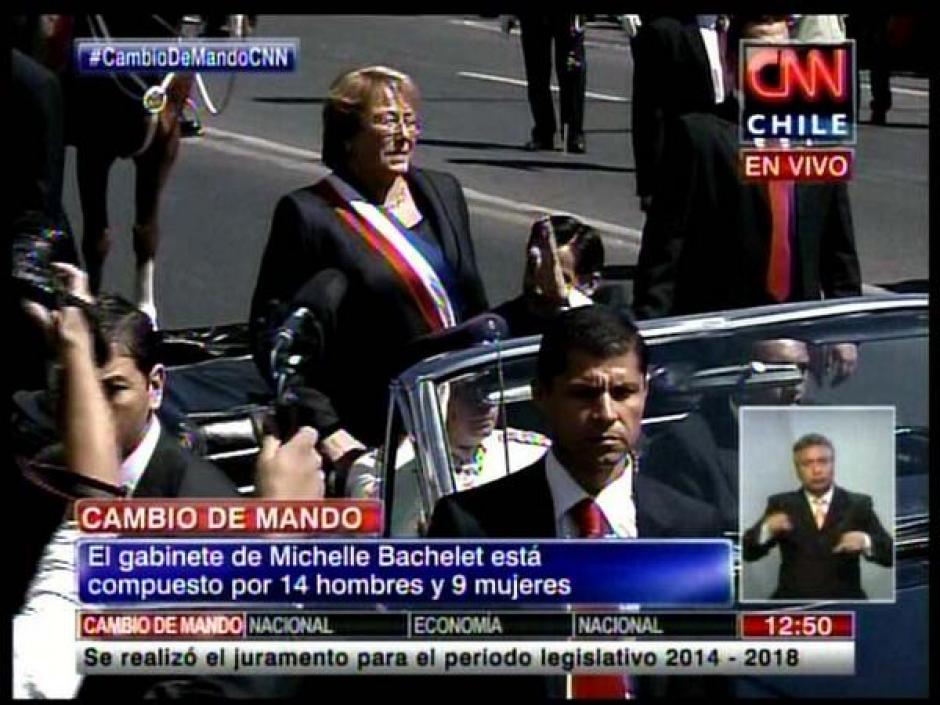 Michelle Bachelet asume la presidencia de Chile en un segundo mandato. (Foto: CNN Chile) 
