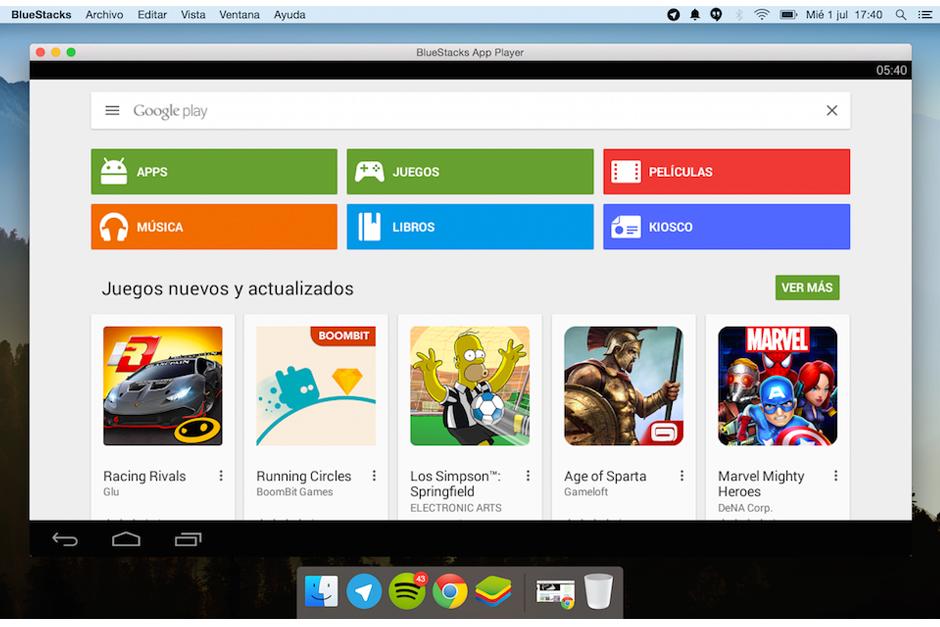 La aplicación BlueStacks es un emulador de Android para Mac. (Imagen: El Androide Libre)
