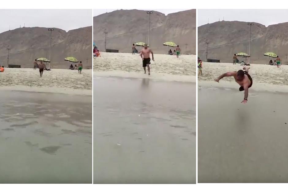 Corre a darse un clavado y el agua del mar desaparece. (Foto: YouTube)
