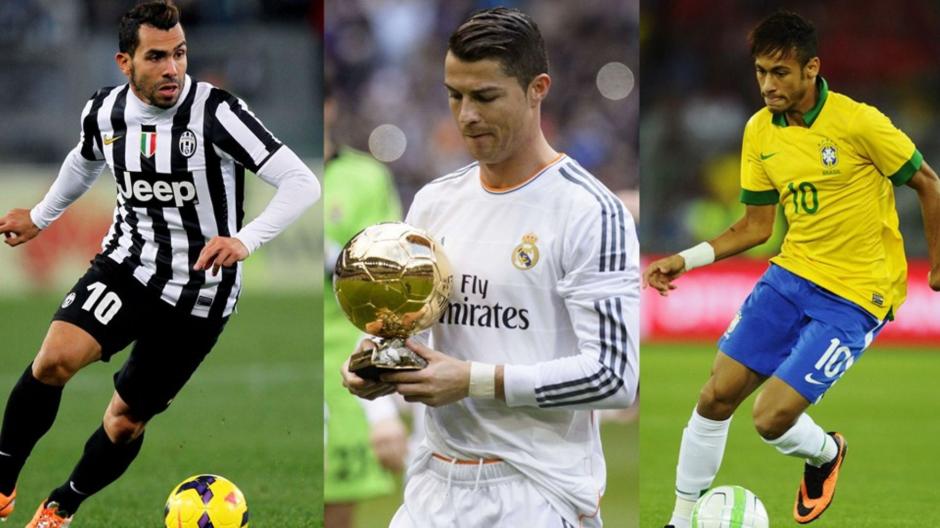 Los "cracks" del futbol, Carlos Tévez, Cristiano Ronaldo y Neymar cumplen años el mismo día (5 de febrero).