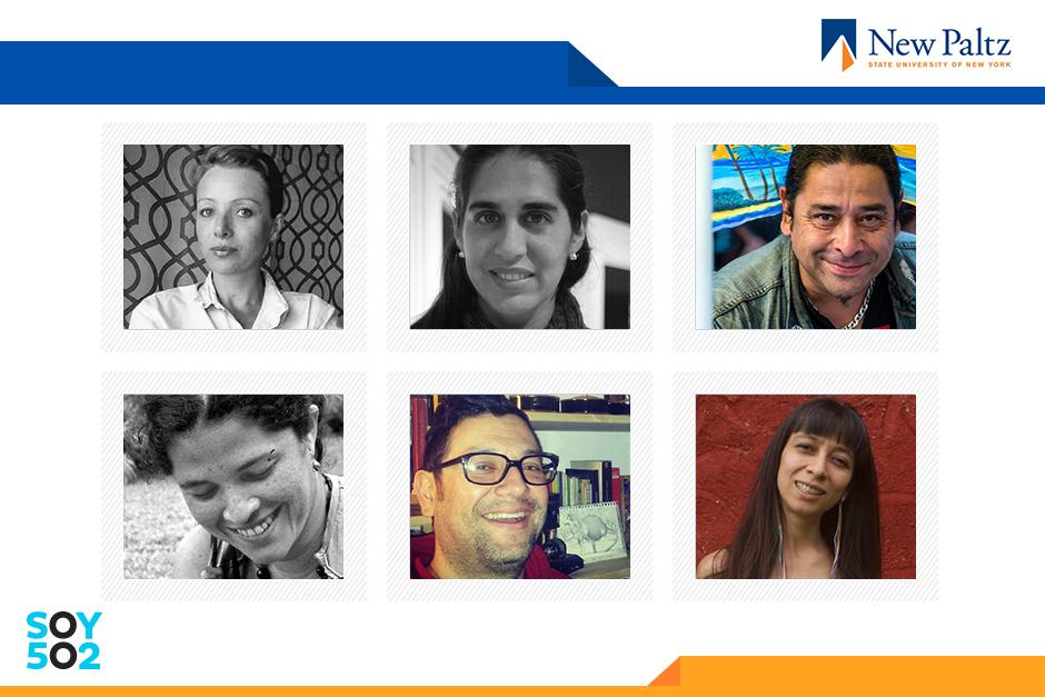 Artistas guatemaltecos hablan del la expresión a nivel nacional a alumnos de la Universidad New Paltz en Nueva York. (Diseño: Javier Marroquín) 