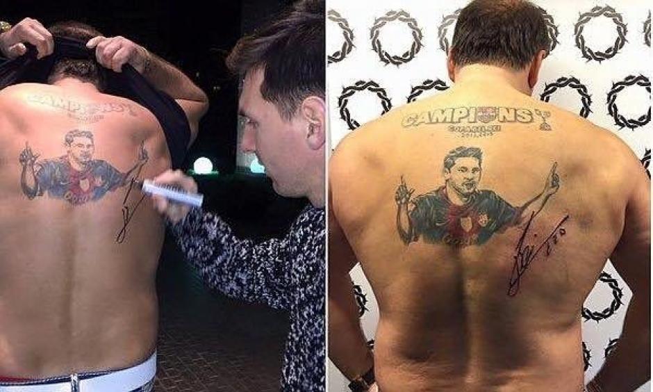 Un aficionado mostró su admiración por Messi con este tatuaje en su espalda. (Foto: Mundo Deportivo)
