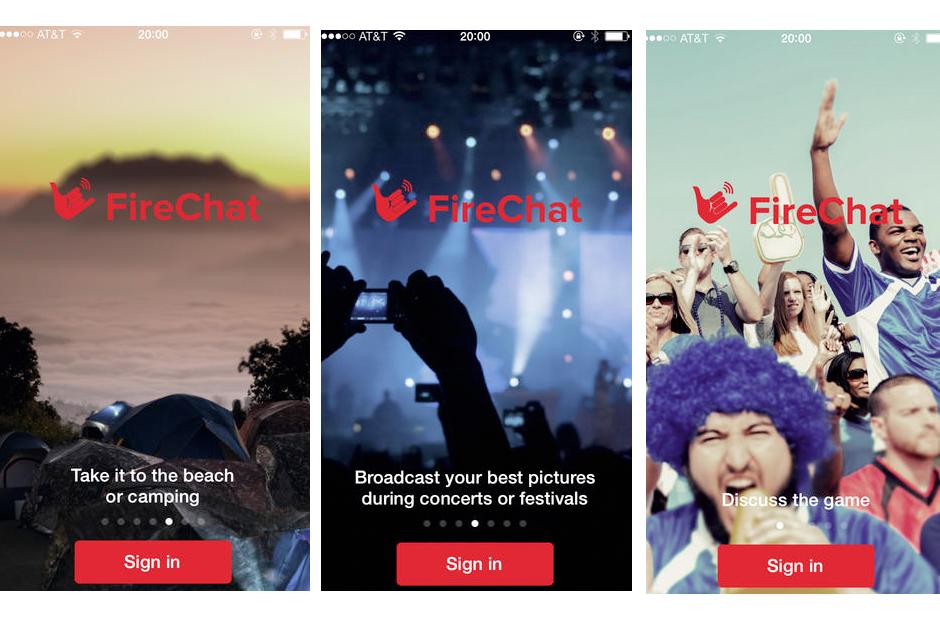 La aplicación Firechat permite la comunicación individual y en grupo, así como seguir las conversaciones generales y las que ocurren en un radio de 10 metros, y genera un bajo consumo de batería. 