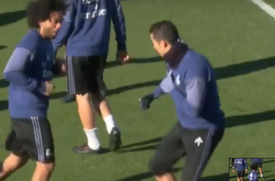Cristiano y Marcelo fueron protagonistas de esta escena.