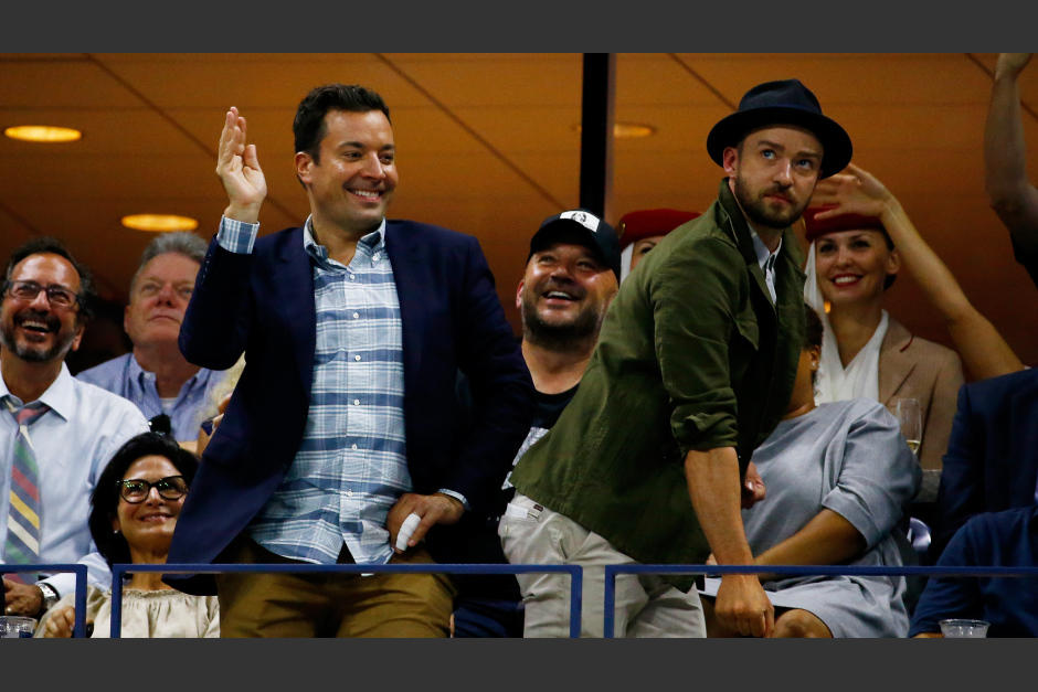 Fimmy Fallon y Justin Timberlake pusieron la nota cómica durante un juego de Roger Federer en el Abierto de Estados Unidos. (Foto: cnnenespanol.com)