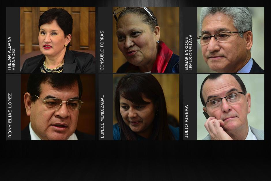 Estos son los seis candidatos entre los cuales el Presidente Otto Pérez Molina elegirá al nuevo jefe del MP. (Arte: Javier Marroquín)