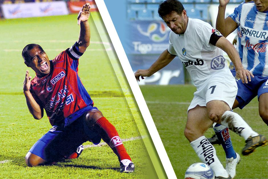 El ex delantero de Municipal Juan Carlos Plata es el máximo anotador en finales de torneos cortos con 21 goles. Rolando Fonseca hizo seis en finales con la camisola de Comunicaciones. (Fotos: Archivo/Nuestro Diario)